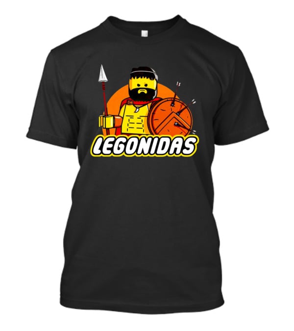 Lego Minifigure Legonidas Warrior Shield Spear T-Shirt