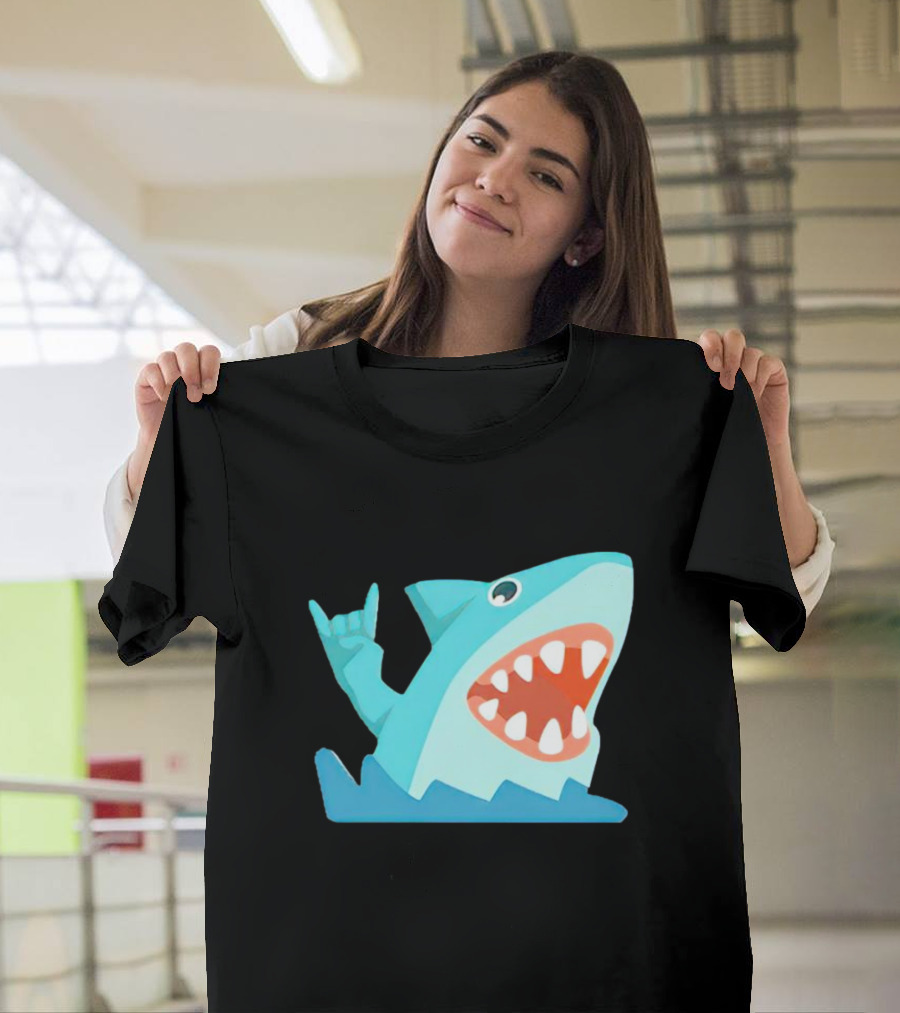 Shark Devil Horns Rock Gesture T-Shirt