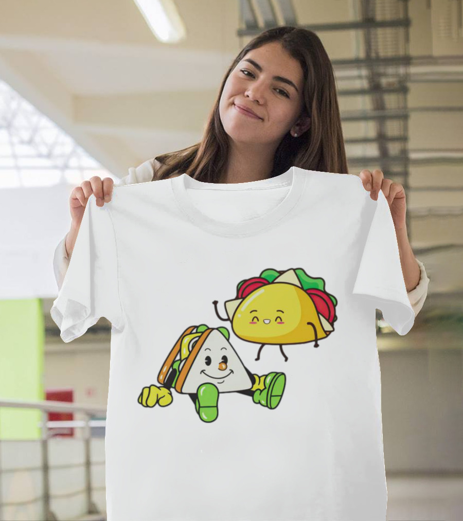 Tacos Friendship Day Happy Taco and Sandwich Duo T-Shirt