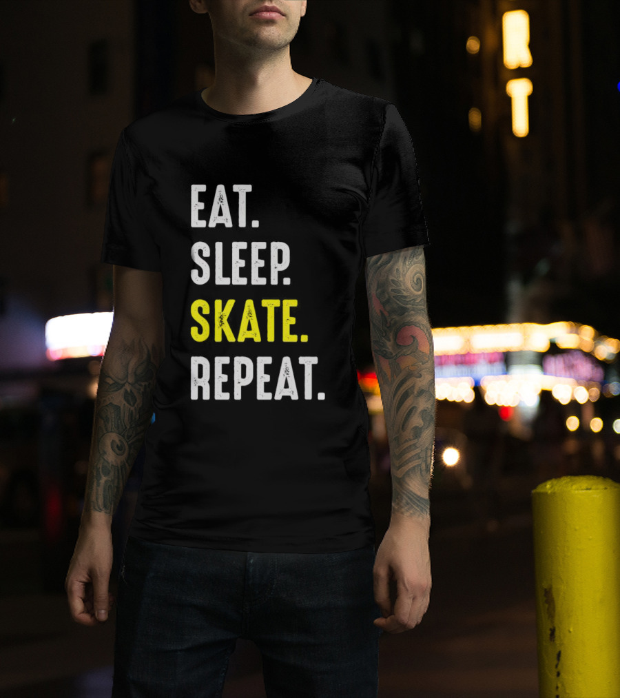 Eat Sleep Skate Repeat Classic Lifestyle Phrase T-Shirt