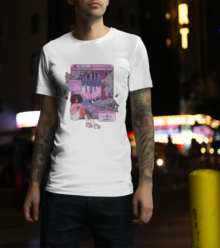 Sheilur Dreamy Strawberry Dream PNG Music Player T-Shirt
