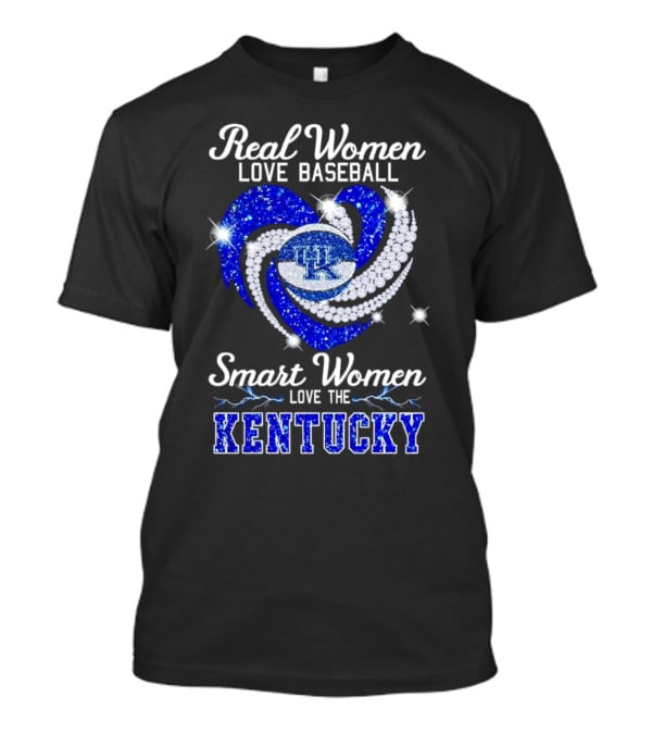 Real Women Love Baseball Smart Women Love The Kentucky Wildcats T-Shirt