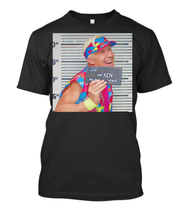 LAPD Ken Venice Mugshot Ryan Gosling Barbie T-Shirt