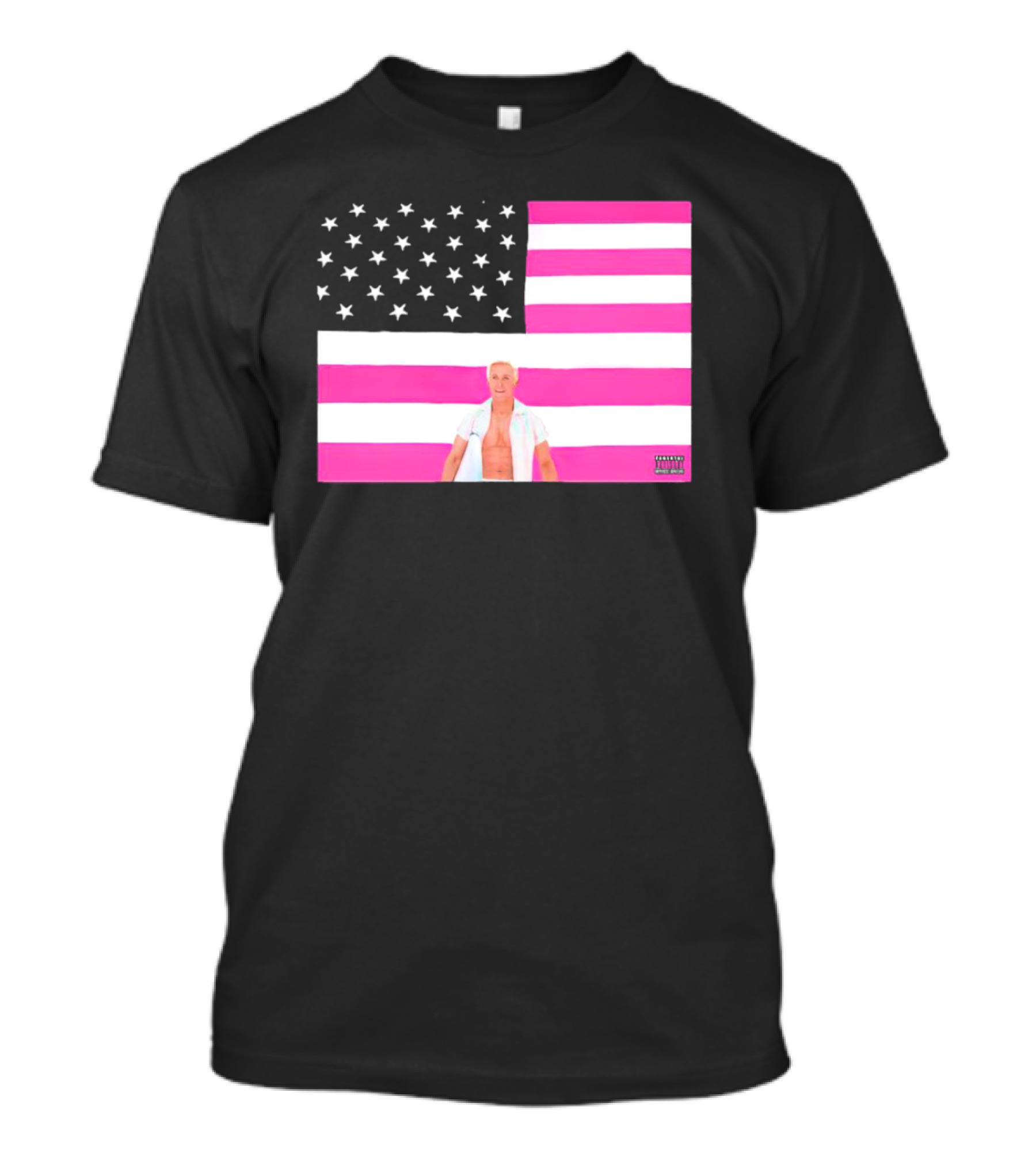 American Flag Barbie Ken Pink T-Shirt