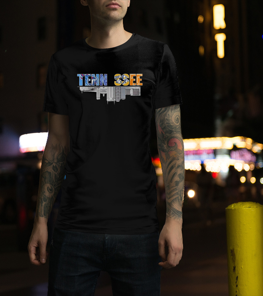 Tennessee Upside City With Team Colors And Skyline T-Shirt