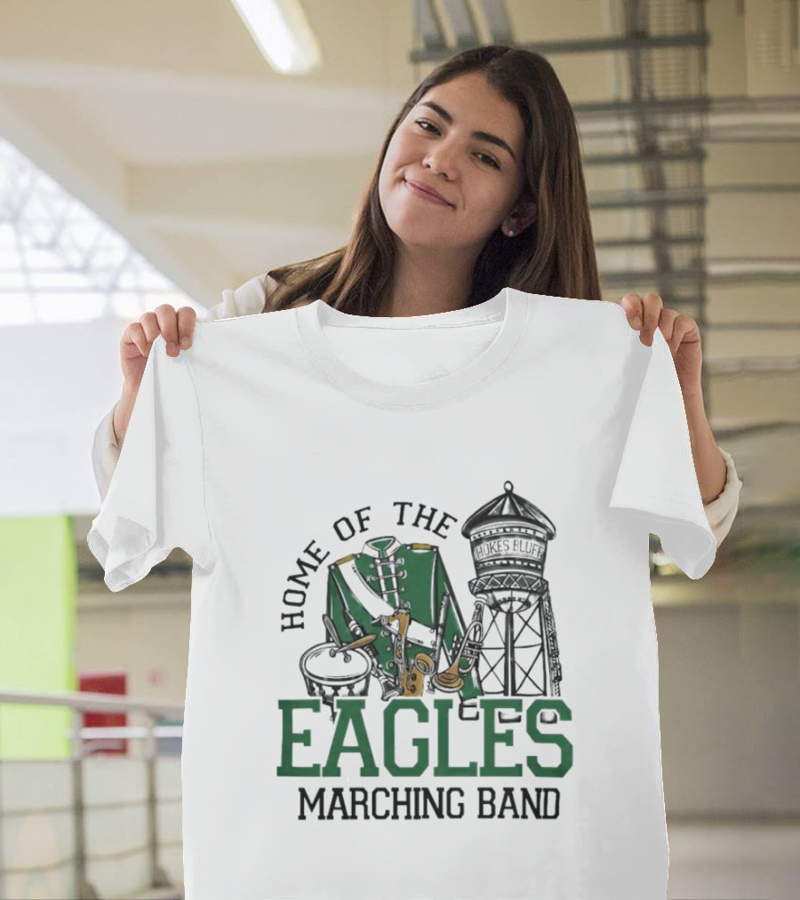Home of the Eagles Marching Band with Drum and Water Tower T-Shirt