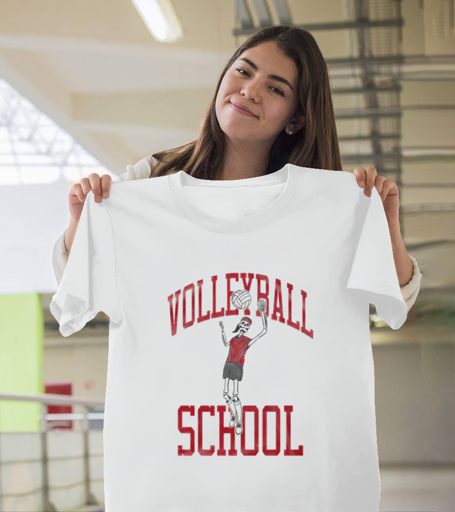 Nebraska Volleyball School Skeleton Player T-Shirt