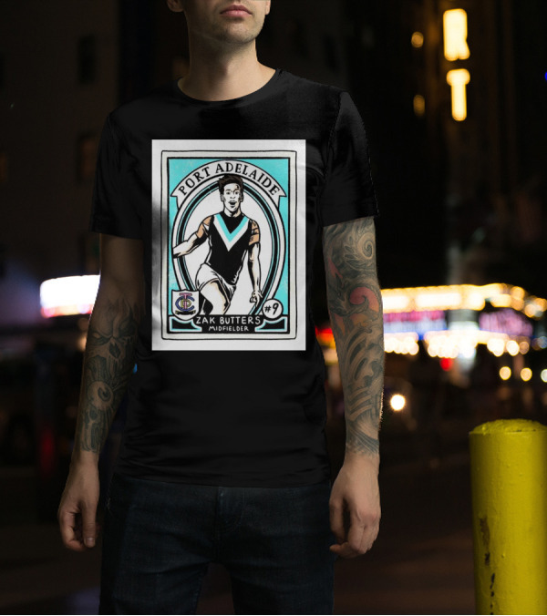 Port Adelaide Zak Butters #9 Midfielder Card T-Shirt