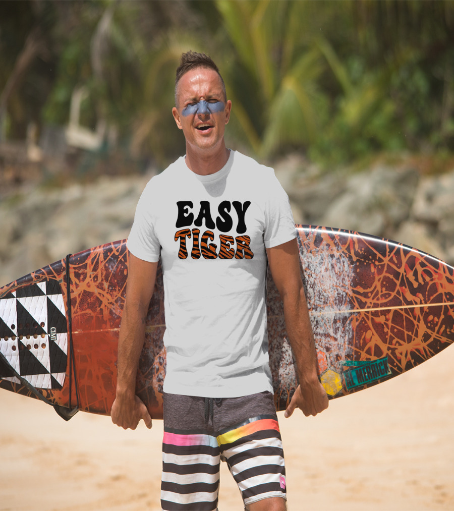 Cincinnati Bengals Easy Tiger Tiger-Striped Text T-Shirt