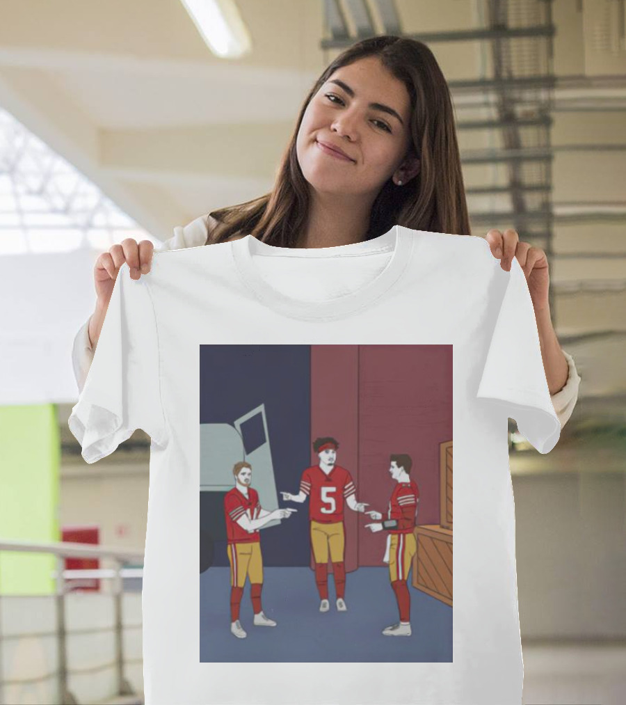 Trey Lance Jimmy Garoppolo Tom Brady Spiderman Meme 49ers Quarterbacks T-Shirt
