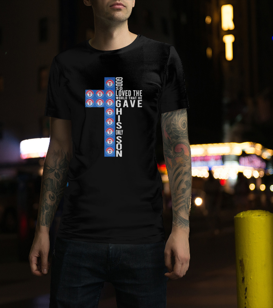 Rangers God So Loved The World Cross Design With Team T-Shirt
