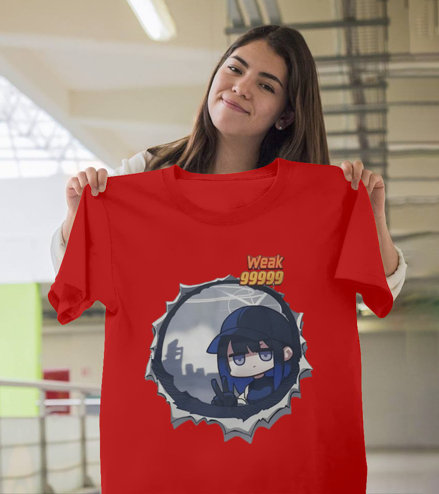 Weak 99999 Manga Character Peace Sign Japan Cityscape T-Shirt