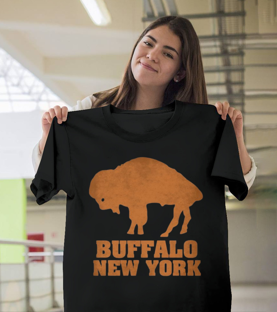 Buffalo New York Vintage Style Orange Buffalo T-Shirt