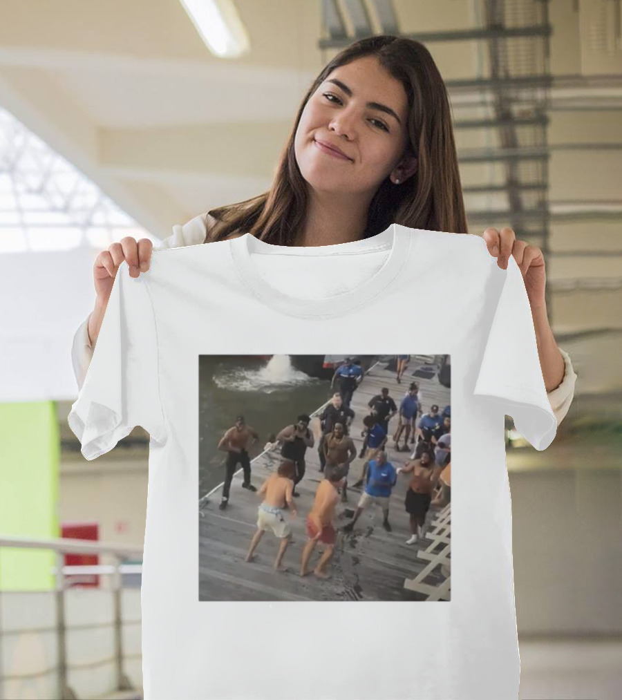 Brawl On Dock Montgomery’s Riverfront Park Altercation Scene T-Shirt
