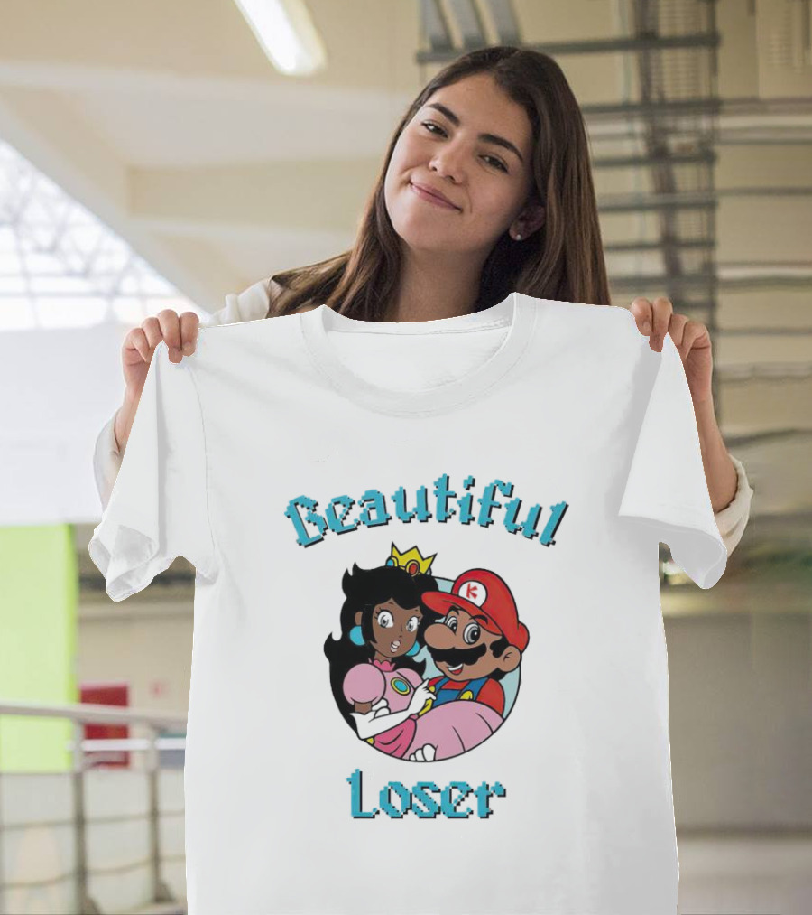 Beautiful Loser Super Smash Bros Parody Princess And Plumber T-Shirt