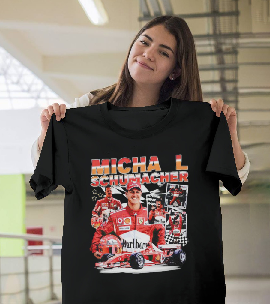 Michael Schumacher F1 Racing Legend Ferrari Champion Collage T-Shirt