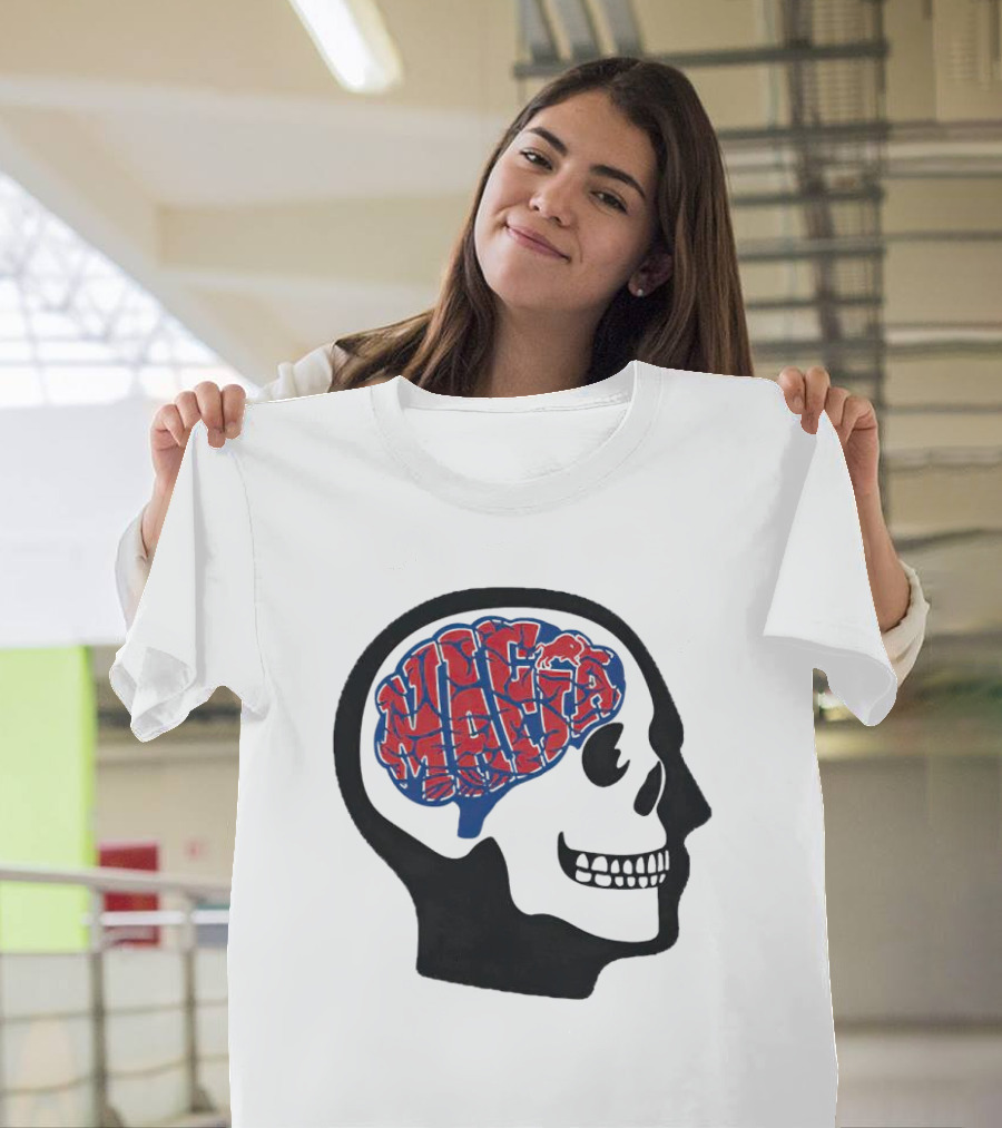 Mafia Bills Skull Brain Typography T-Shirt