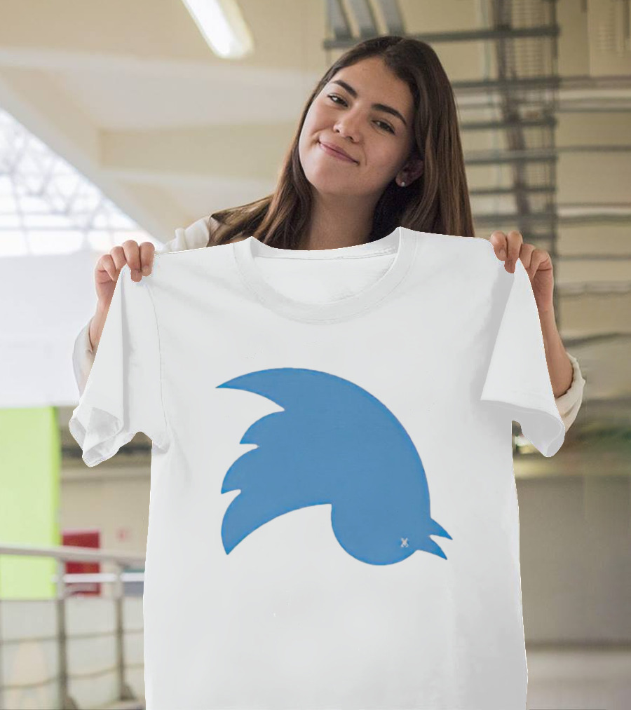 Twitter Logo Upside Down Bird with X Eye T-Shirt