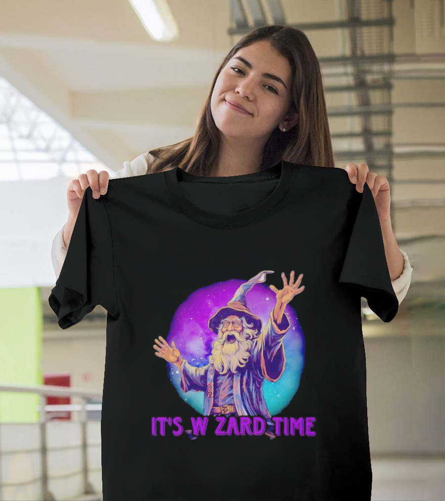 It's Wizard Time Magical Purple Space Wizard T-Shirt