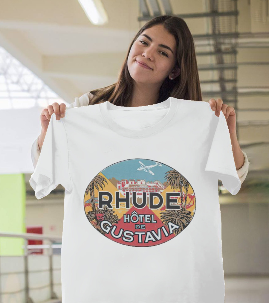 RHUDE Hôtel de Gustavia Tropical Vintage Airplane Oasis T-Shirt