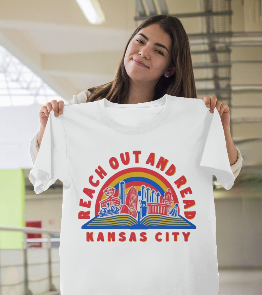 Reach Out and Read Kansas City Skyline with Book T-Shirt