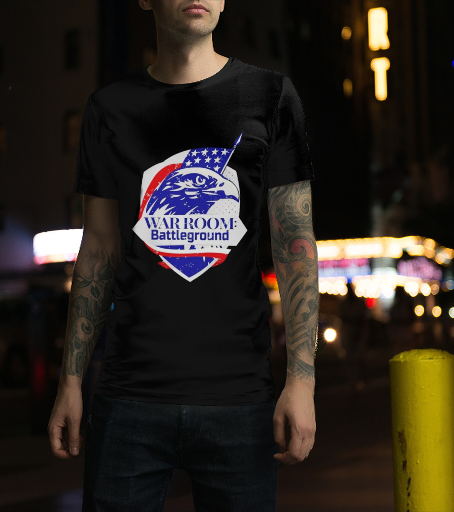 War Room Battleground Eagle American Flag Crest T-Shirt