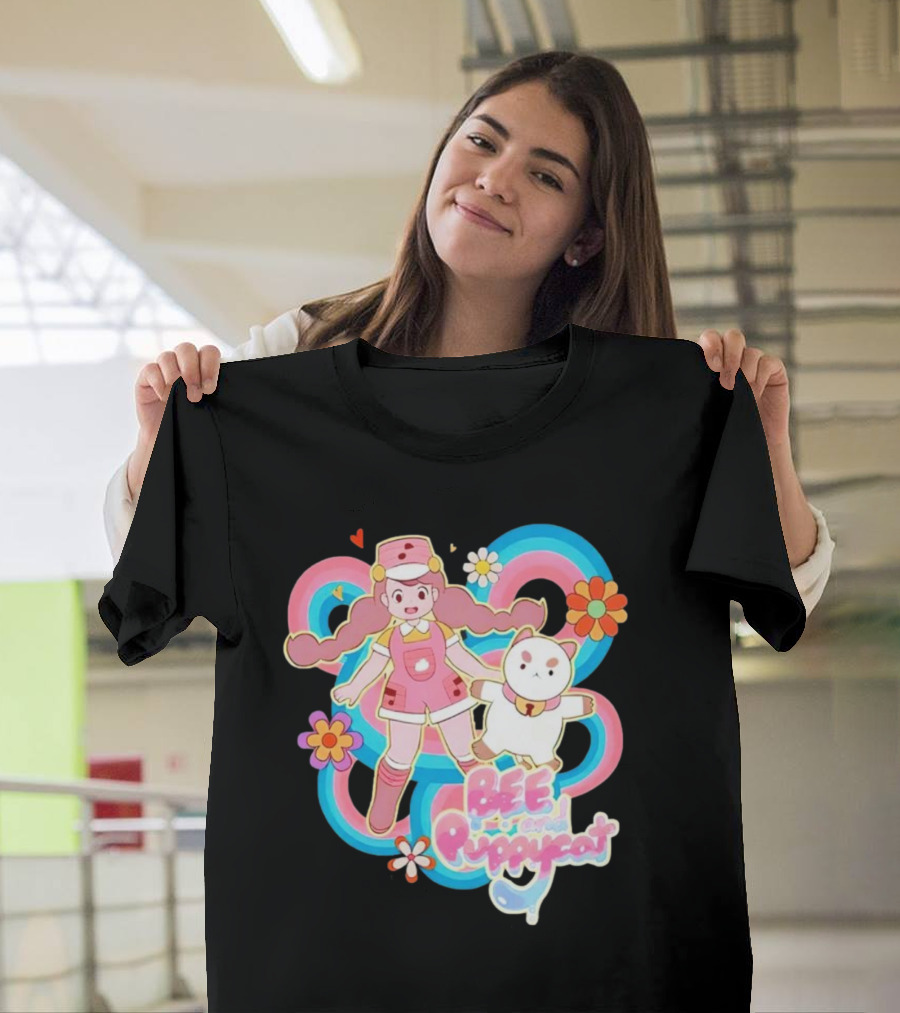 Bee and Puppycat Adventures Retro Floral Vibes T-Shirt