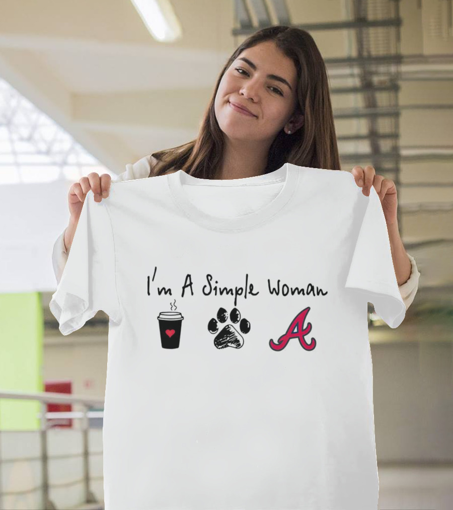 I'm a Simple Woman I Like Coffee Paw and Braves T-Shirt