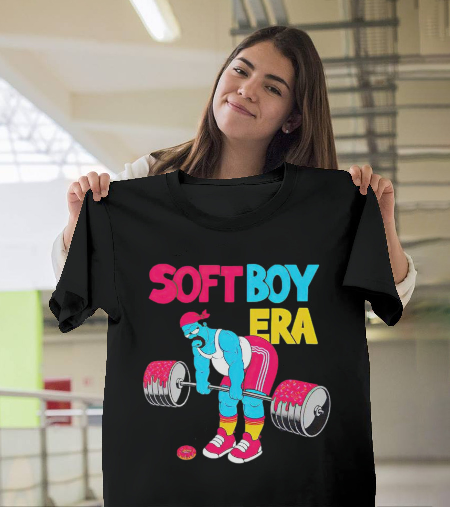 Soft Boy Era Donut Weightlifting Cartoon T-Shirt