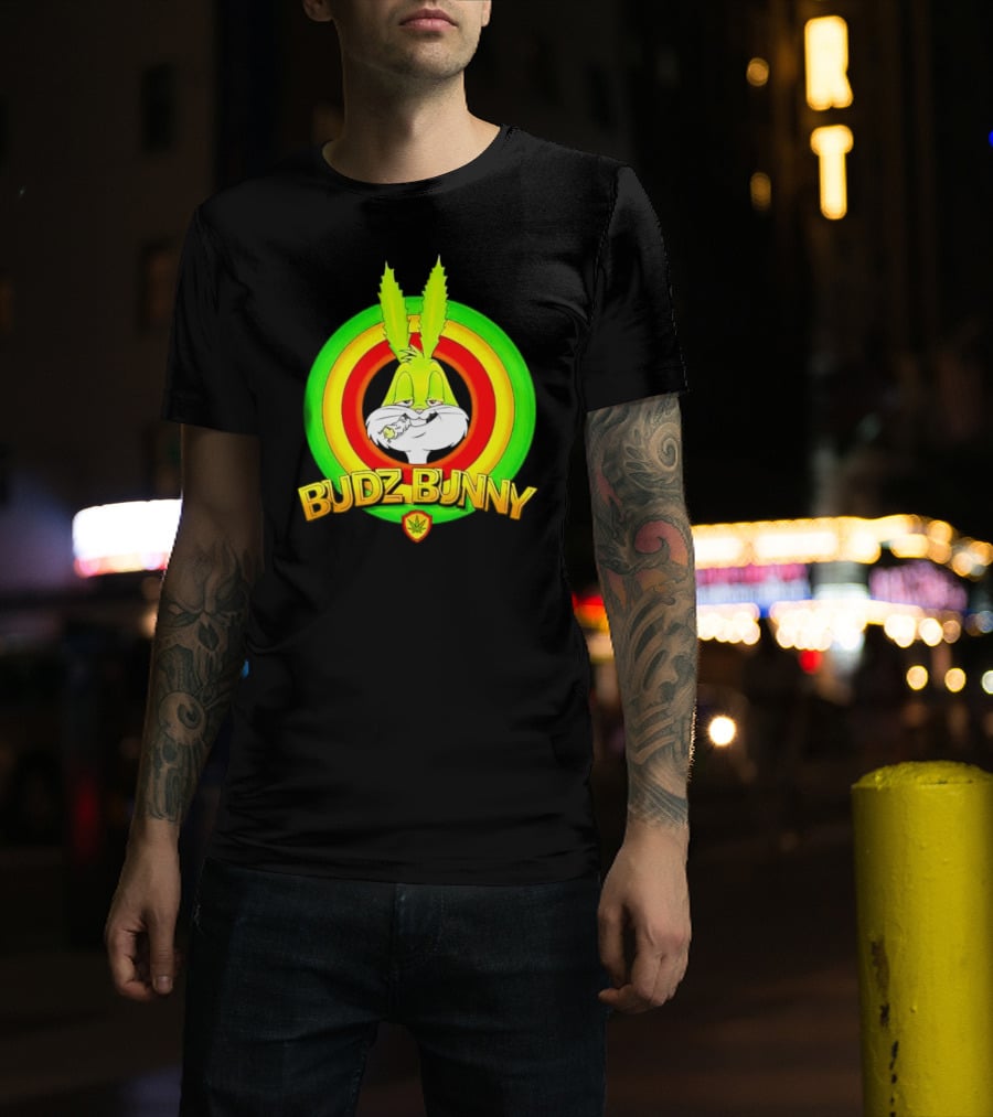 Budz Bunny Cannabis Inspired Cartoon Character T-Shirt