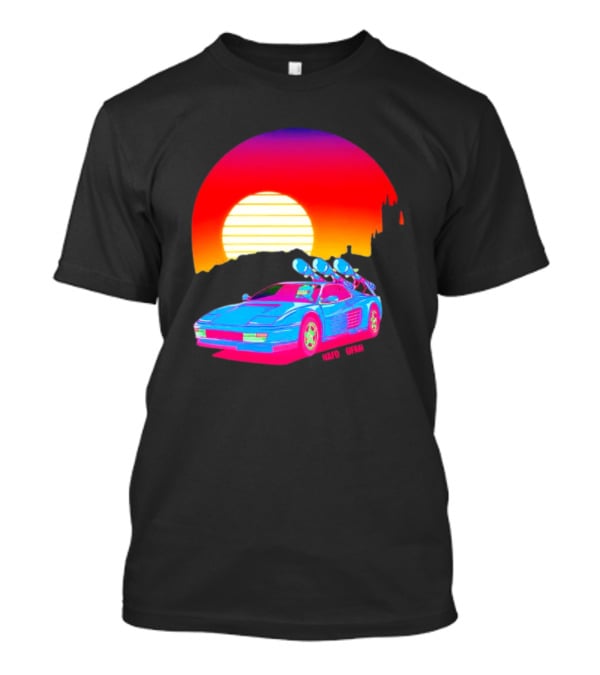 NAFO Crimea Sunset Neon Retro Car At Vibrant Skyline T-Shirt