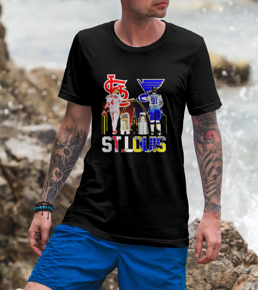 St. Louis Cardinals Molina Blues Tarasenko Skyline Arch T-Shirt