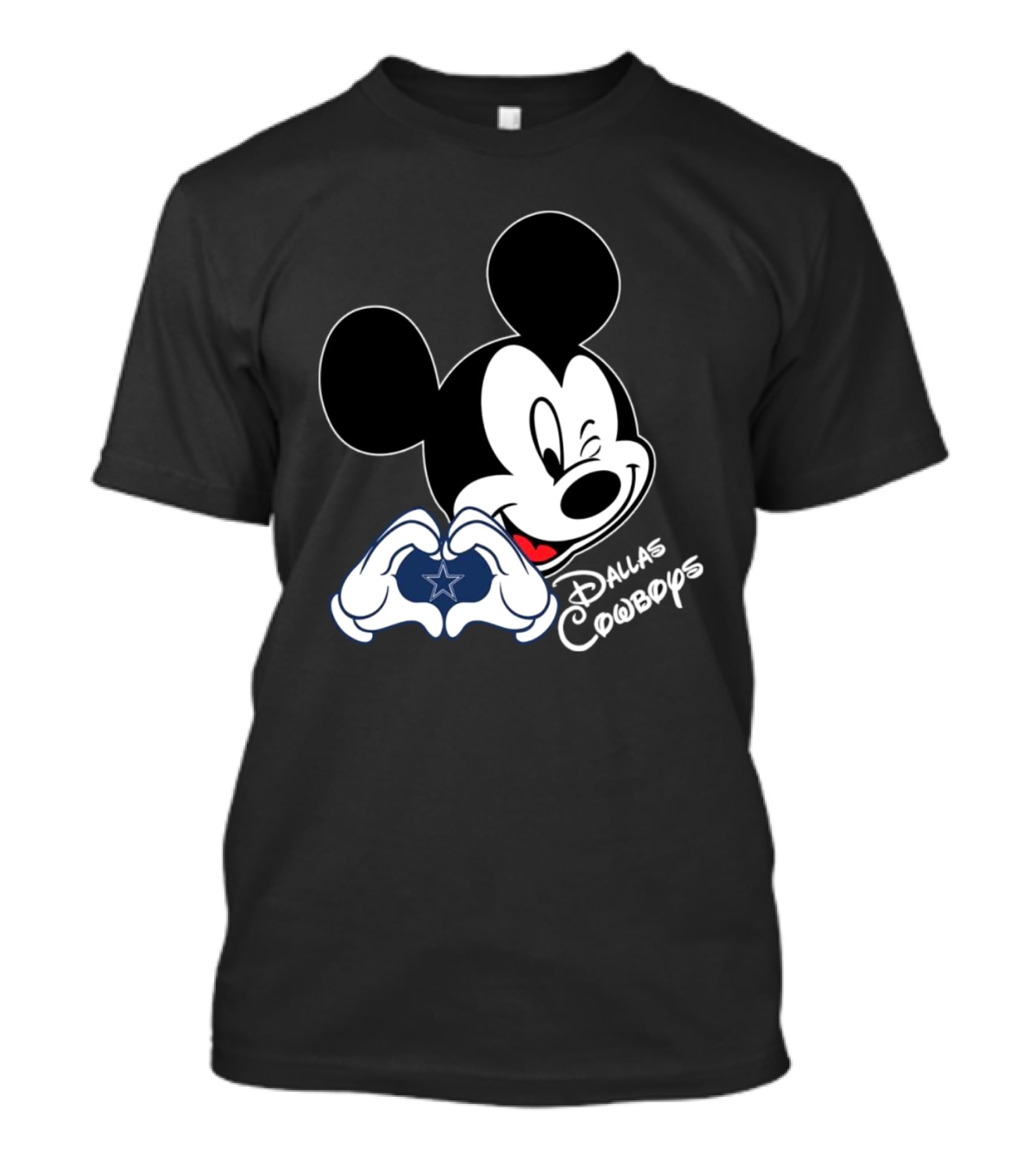 Dallas Cowboys Mickey Mouse Heart Star Fandom T-Shirt