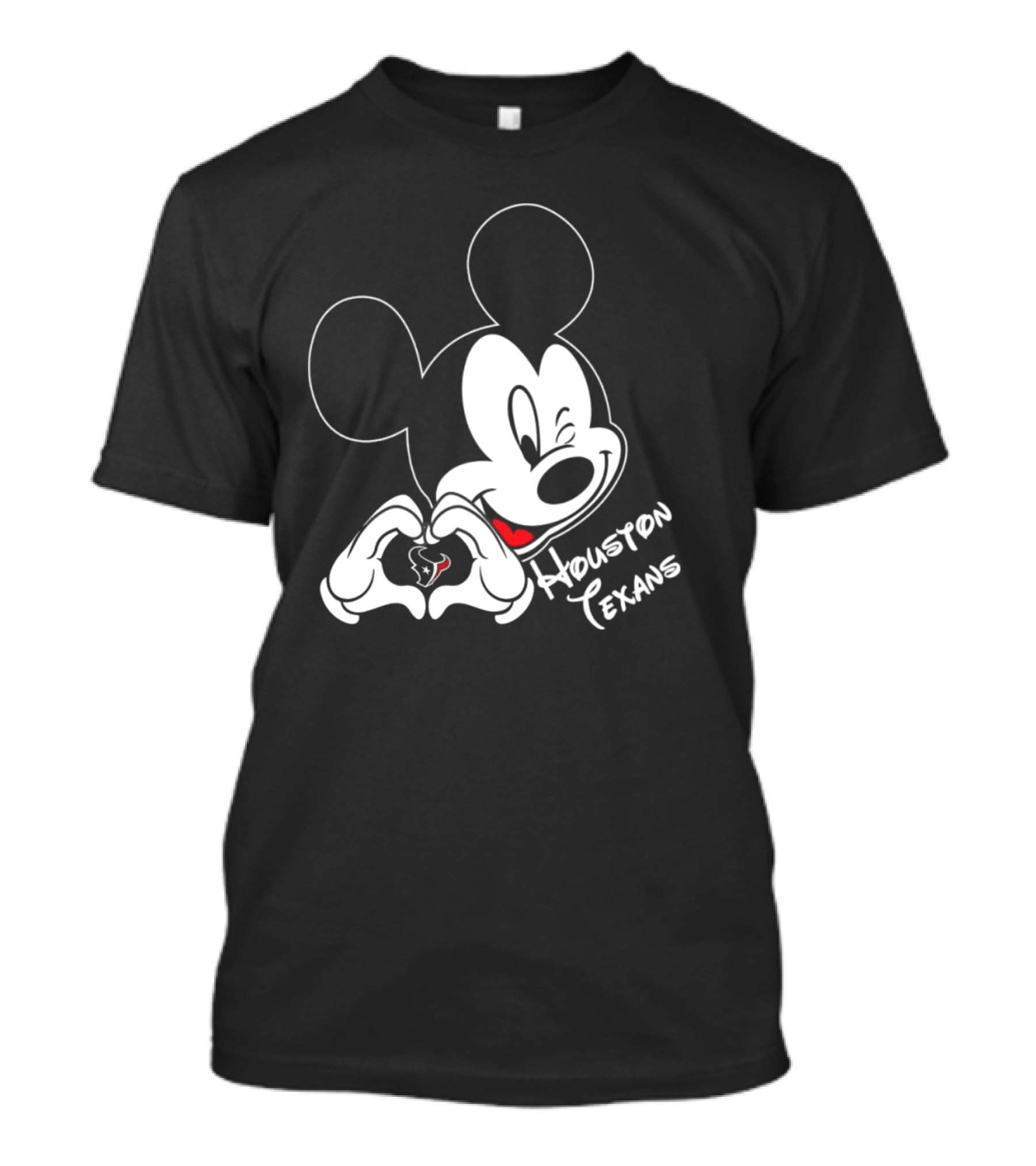 Mickey Mouse Heart Houston Texans T-Shirt