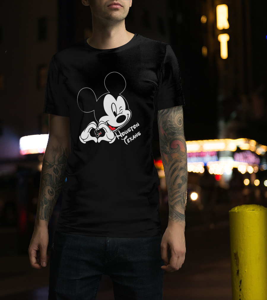 Mickey Mouse Heart Houston Texans T-Shirt