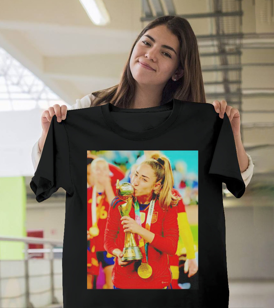 Olga Carmona Celebrating with FIFA Trophy T-Shirt