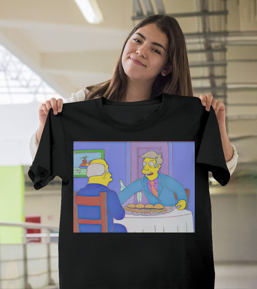 Simpsons Steamed Hams Principal Skinner and Superintendent Chalmers Tea Party T-Shirt