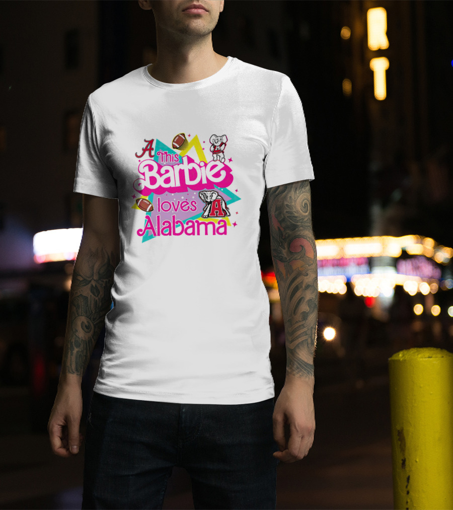 This Barbie Loves Alabama Football And Crimson Tide Fan Elephants T-Shirt