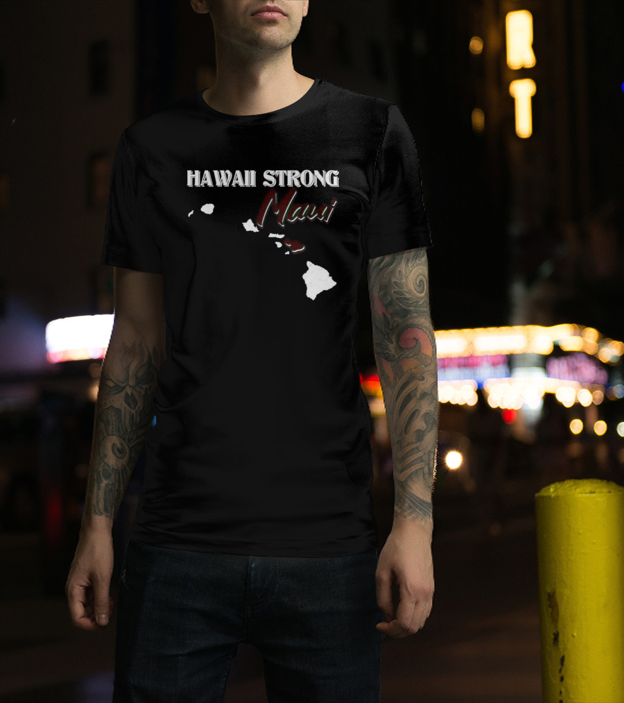 Hawaii Strong Maui Map T-Shirt