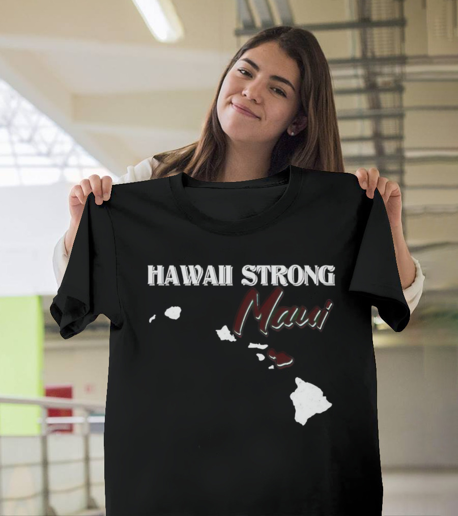 Hawaii Strong Maui Map T-Shirt