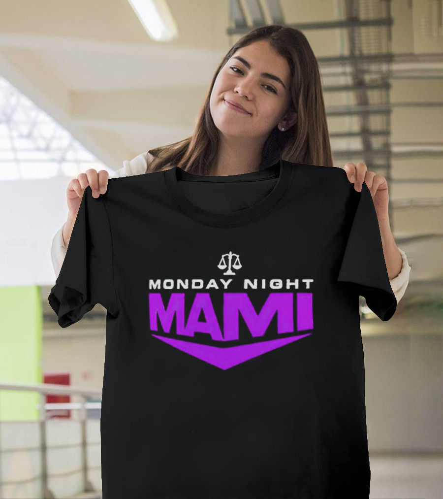 Monday Night Mami Purple Scales Of Justice T-Shirt