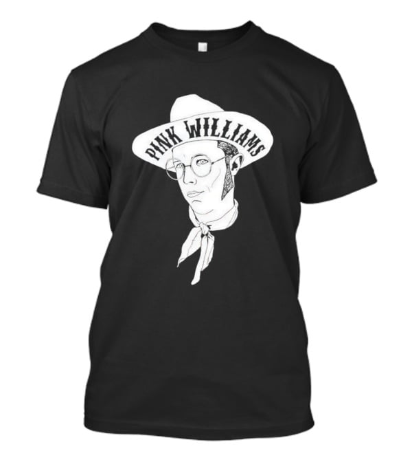 PINK WILLIAMS Cowboy Hat Illustration With Glasses And Scarf T-Shirt