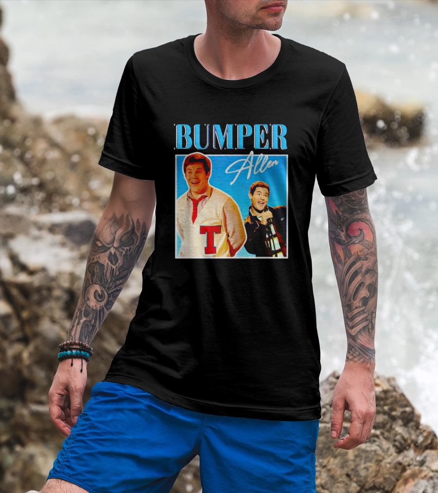 Bumper Allen Collage With Red T Sweater And Microphone T-Shirt