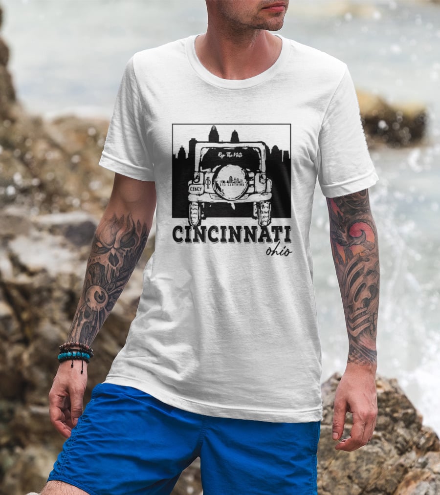 Cincinnati Ohio Jeep Skyline Rip The Nuts T-Shirt