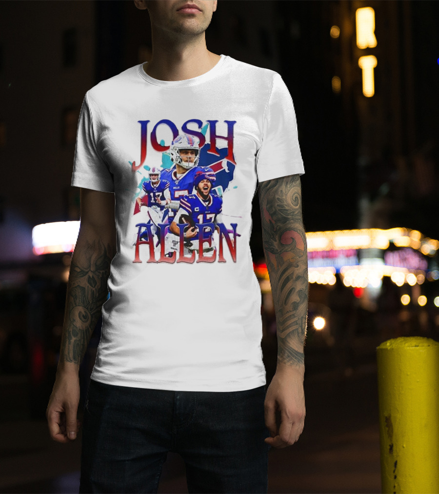 Josh Allen Buffalo Bills Number 17 Football Player T-Shirt
