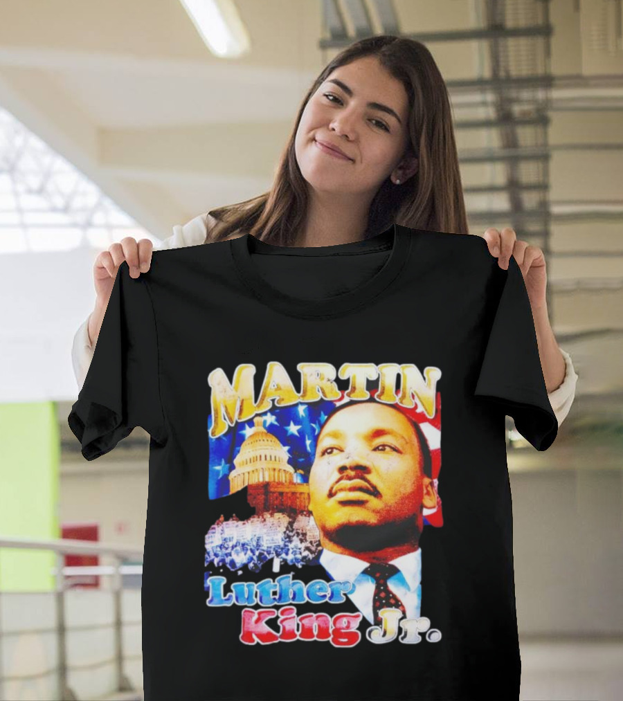 Martin Luther King Jr Vintage 90s American Flag Capitol T-Shirt