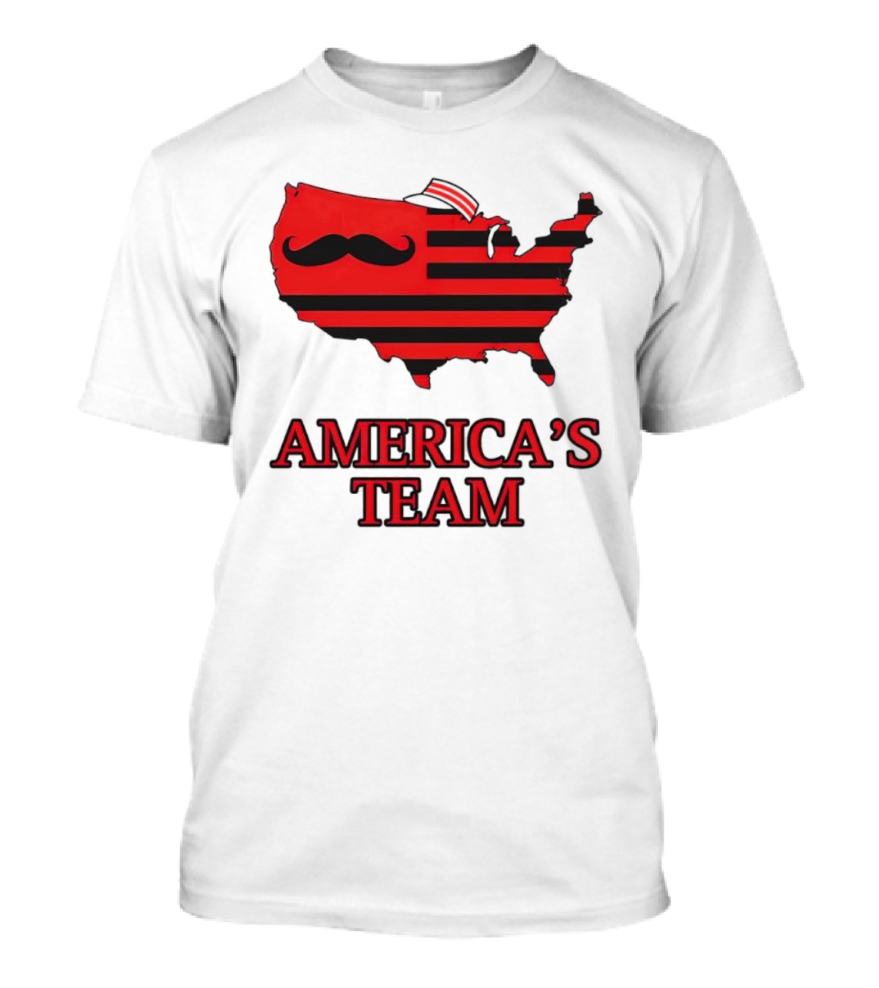 America's Team Moustache Map Cincinnati Men's Fashion T-Shirt