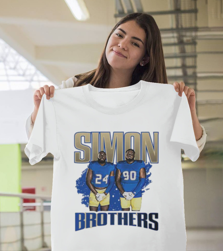 Simon Brothers Gameday 24 90 NFL-Inspired Football Players IN Blue And Gold T-Shirt