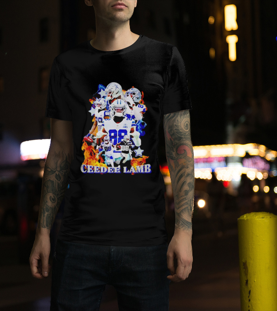 CEEDDEE LAMB 88 Cowboys Fire Stars Collage T-Shirt