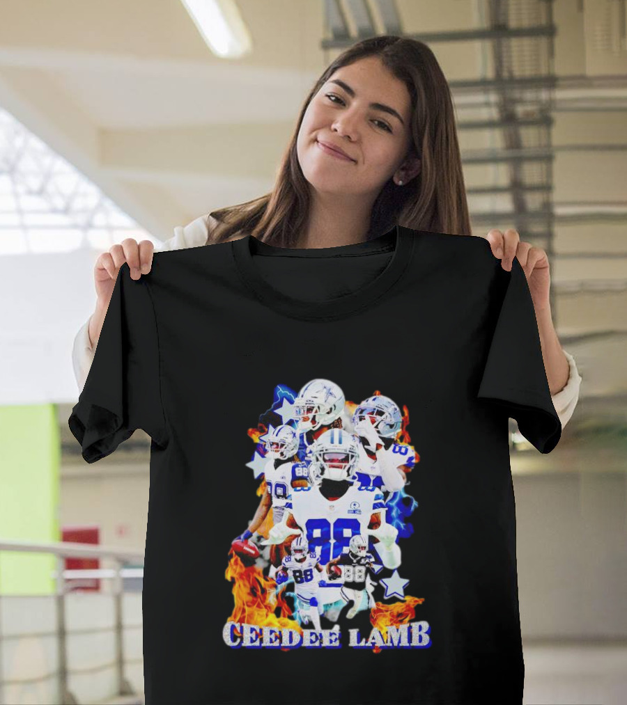 CEEDDEE LAMB 88 Cowboys Fire Stars Collage T-Shirt